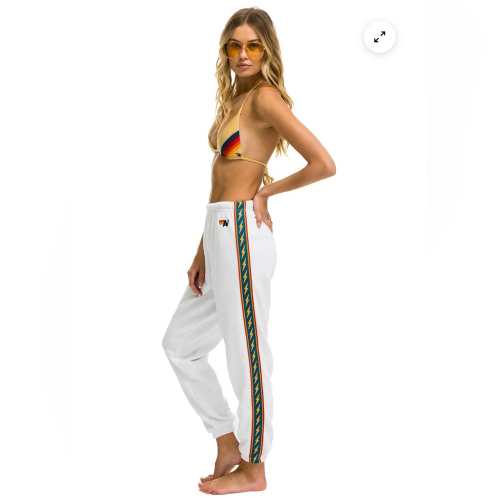 Aviator Nation Red Bolt Stripe Sweatpants